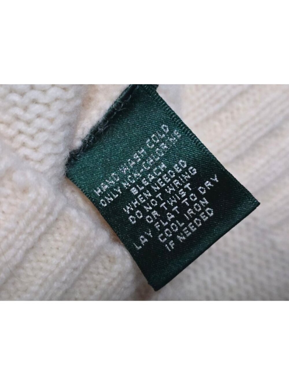 Lauren Ralph Lauren Cream Old Money Timeless Sweater Large Wool - Picture 13 of 15